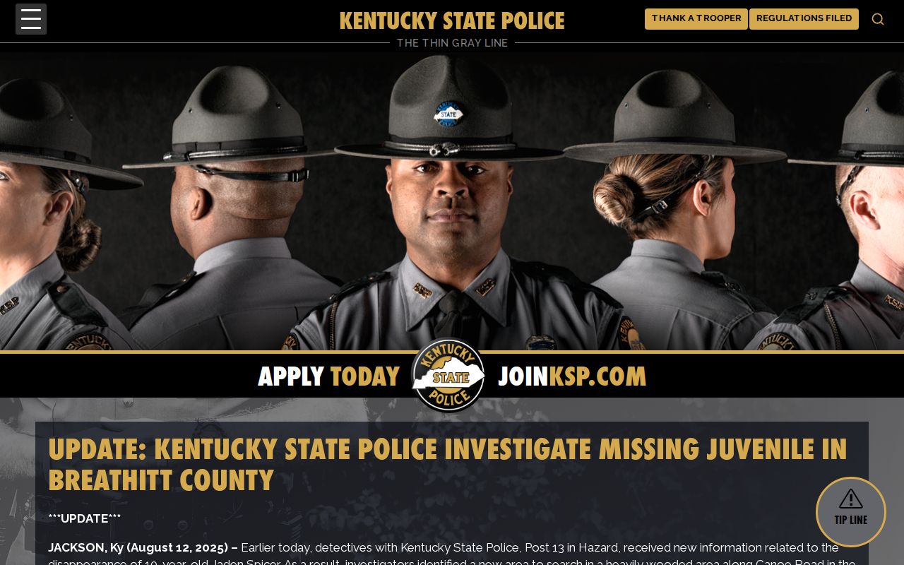 Breathitt County arrest log source confirming Kentucky River Regional Jail